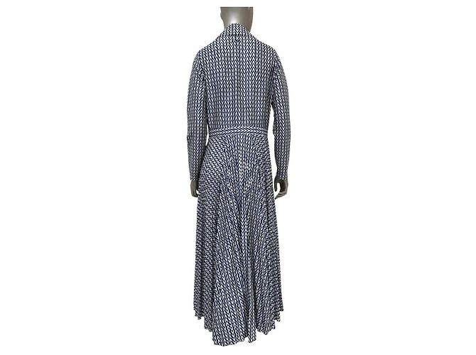 Valentino Blau V-Print Maxi Kleid Gr. M Gebraucht - Ansicht 2