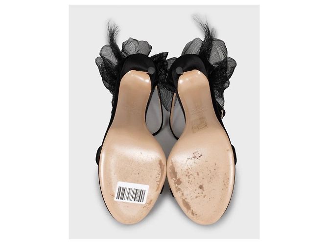 Sandali Stiletto in Velluto Nero con Fiocco Valentino Taglia 39 usati - vista 5