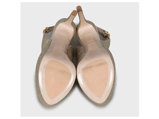 Miu Miu Gold Stiletto High Heel Sandalen - Größe 36 Gebraucht - Ansicht 5