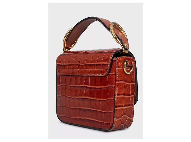 Chloé Borsa a tracolla mini C di Chloe in pelle marrone usata - vista 2