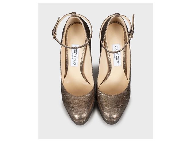 Goldene Stiletto-Absätze von Jimmy Choo - Größe 40 Gebraucht - Ansicht 2