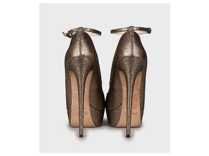 Goldene Stiletto-Absätze von Jimmy Choo - Größe 40 Gebraucht - Ansicht 4
