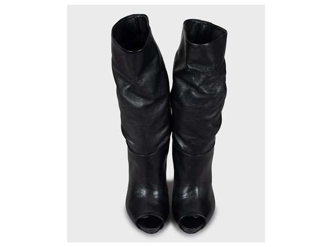Schwarze Leder Open-Toe-Stiefel Alexander McQueen NWOB Größe 37 Gebraucht - Ansicht 2