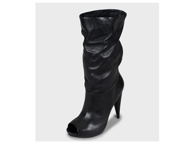 Schwarze Leder Open-Toe-Stiefel Alexander McQueen NWOB Größe 37 Gebraucht - Ansicht 3