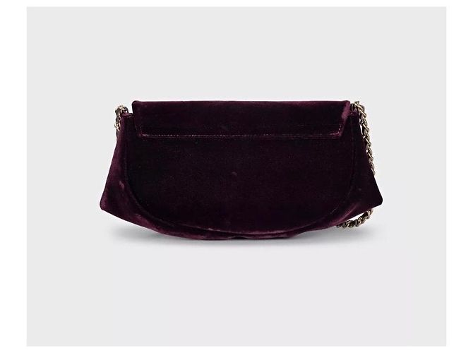 Wallet On Chain Carteira meia-lua roxa Chanel com corrente usada - vista 3