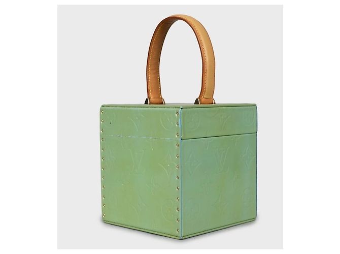 Borsa Louis Vuitton Bleecker Box Verde Monogram Vernis Usata - vista 2