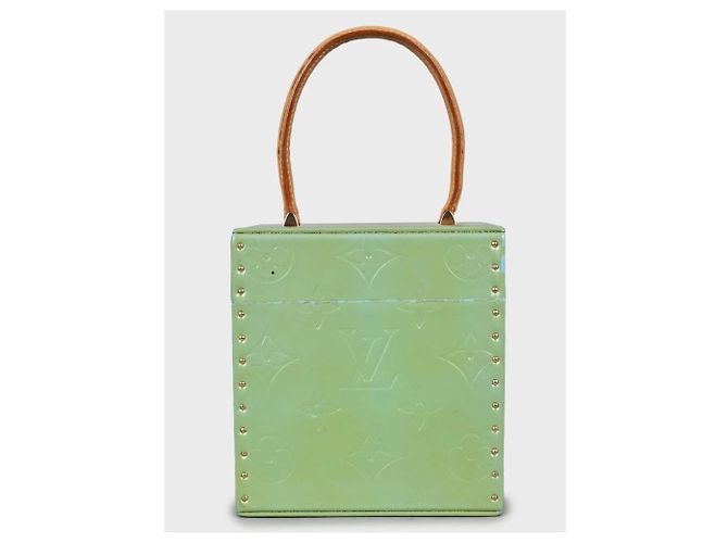 Borsa Louis Vuitton Bleecker Box Verde Monogram Vernis Usata - vista 3