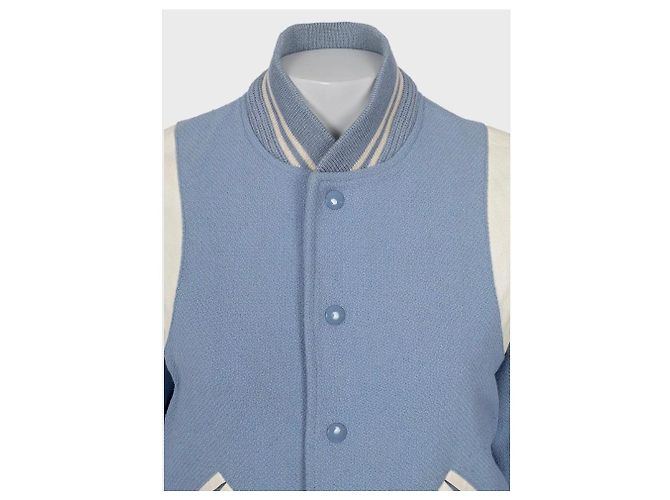 Saint Laurent Hellblaue Woll-Bomberjacke FR40 / L Gebraucht - Ansicht 4