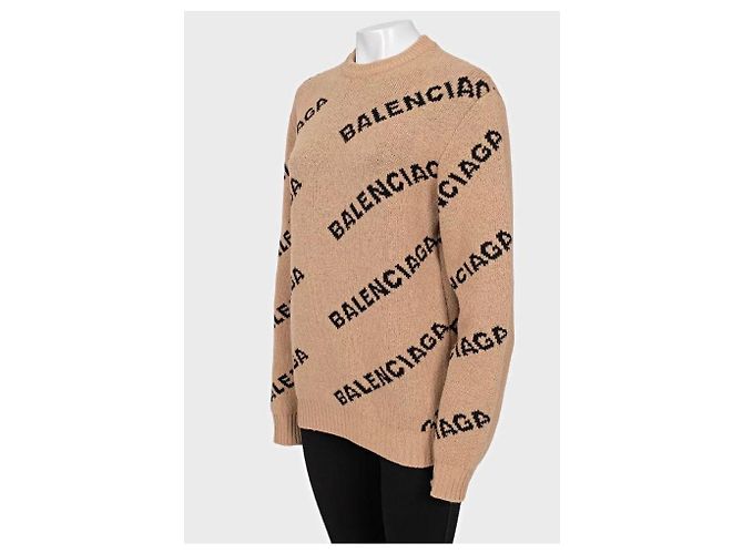 Balenciaga Brauner Oversized Wollpullover - Größe XS - Gebraucht - Ansicht 2
