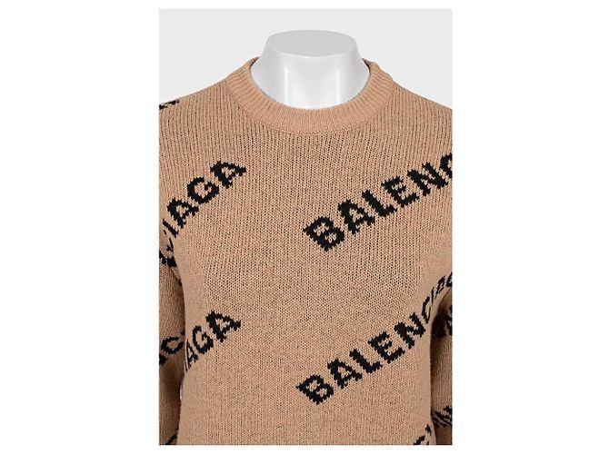 Balenciaga Brauner Oversized Wollpullover - Größe XS - Gebraucht - Ansicht 4