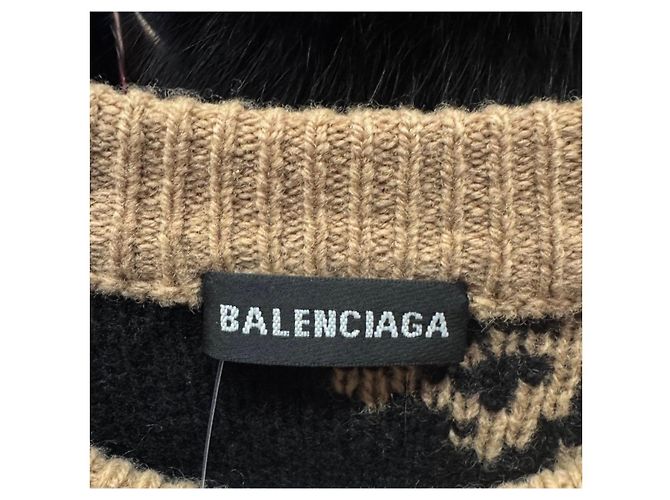 Balenciaga Brauner Oversized Wollpullover - Größe XS - Gebraucht - Ansicht 5