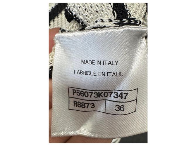 Completo ricamato a righe bianche e nere Chanel taglia 36 usato - vista 7
