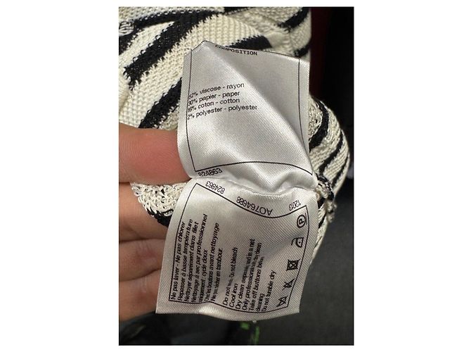 Completo ricamato a righe bianche e nere Chanel taglia 36 usato - vista 8