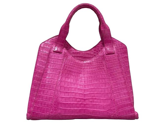 Borsa tote in agnello rosa Nancy Gonzalez usata - vista 2