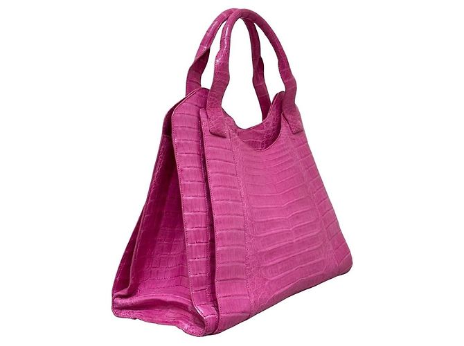 Borsa tote in agnello rosa Nancy Gonzalez usata - vista 3