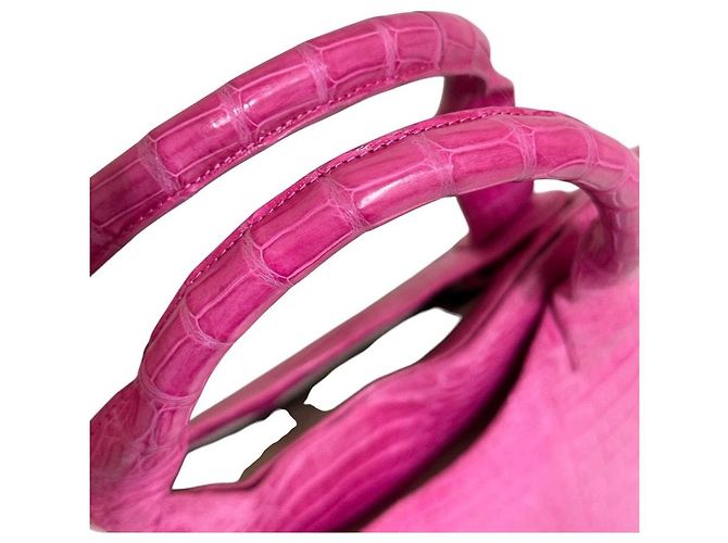 Borsa tote in agnello rosa Nancy Gonzalez usata - vista 5