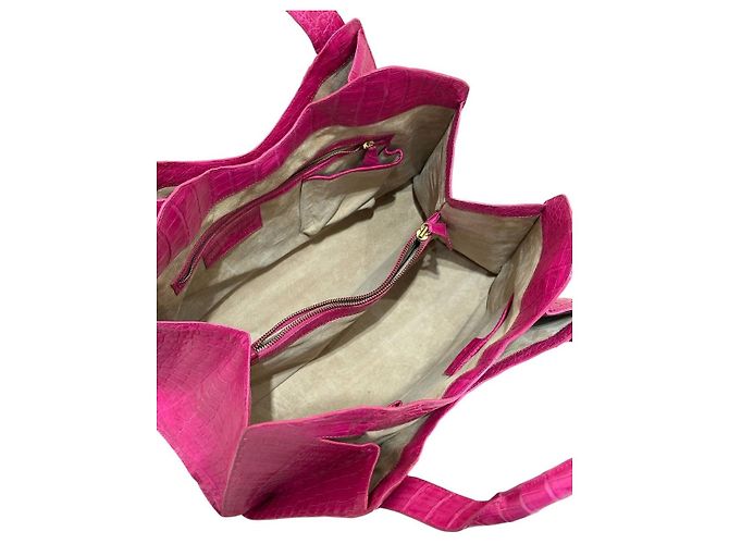 Borsa tote in agnello rosa Nancy Gonzalez usata - vista 6