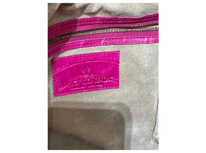 Borsa tote in agnello rosa Nancy Gonzalez usata - vista 7
