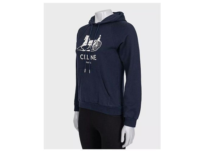 Céline Sudadera de algodón y cachemira azul Celine - Talla XS De segunda mano - vista 2