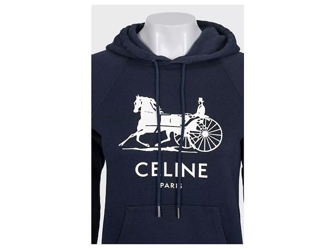 Céline Sudadera de algodón y cachemira azul Celine - Talla XS De segunda mano - vista 4