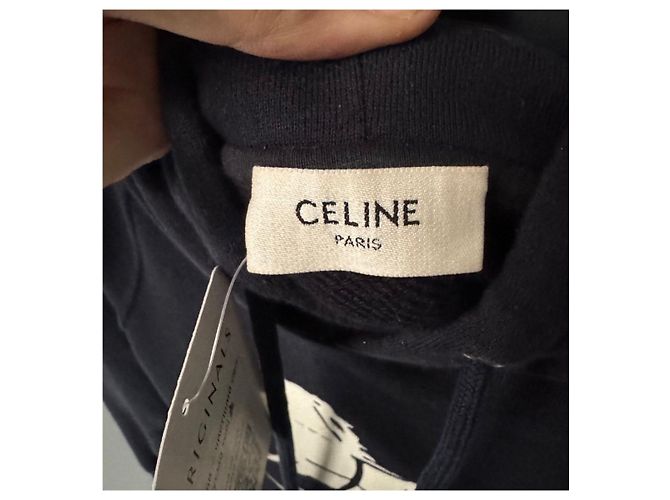 Céline Sudadera de algodón y cachemira azul Celine - Talla XS De segunda mano - vista 5