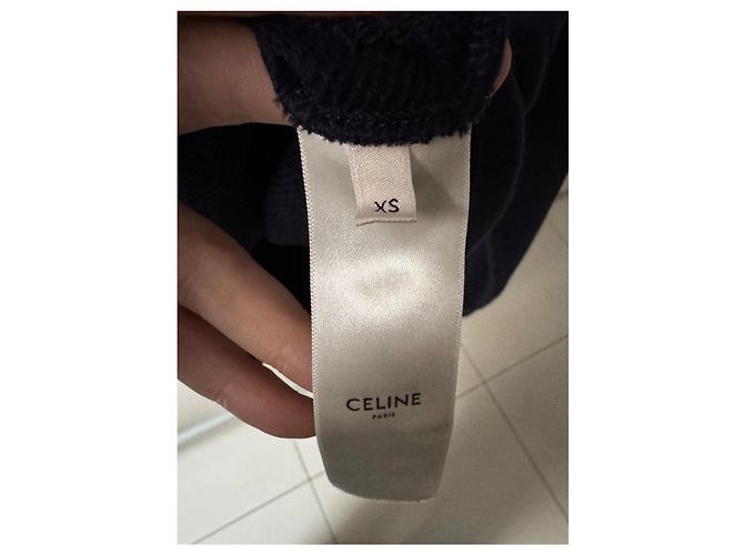 Céline Sudadera de algodón y cachemira azul Celine - Talla XS De segunda mano - vista 6