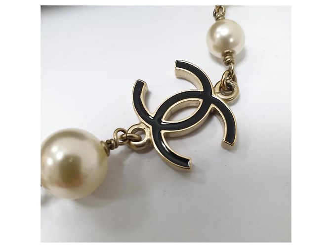 Collana in metallo dorato CC Chanel 2010 usata - vista 4