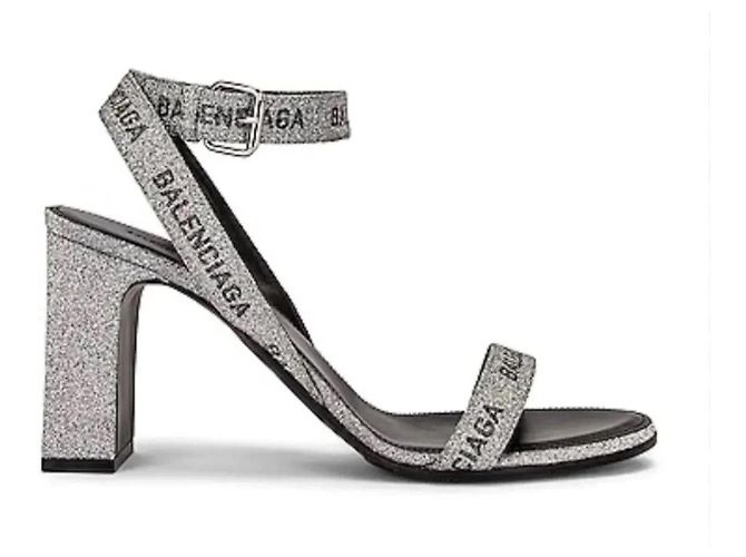 Sandali rotondi con logo glitter Balenciaga Taglia 38 Usati - vista 2
