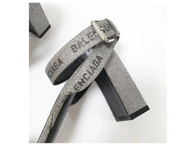 Sandali rotondi con logo glitter Balenciaga Taglia 38 Usati - vista 6