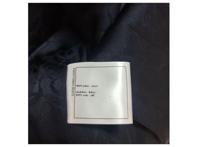 Chanel Navy Blue Wool Double-Breasted Peacoat  Sz.38 - view 10