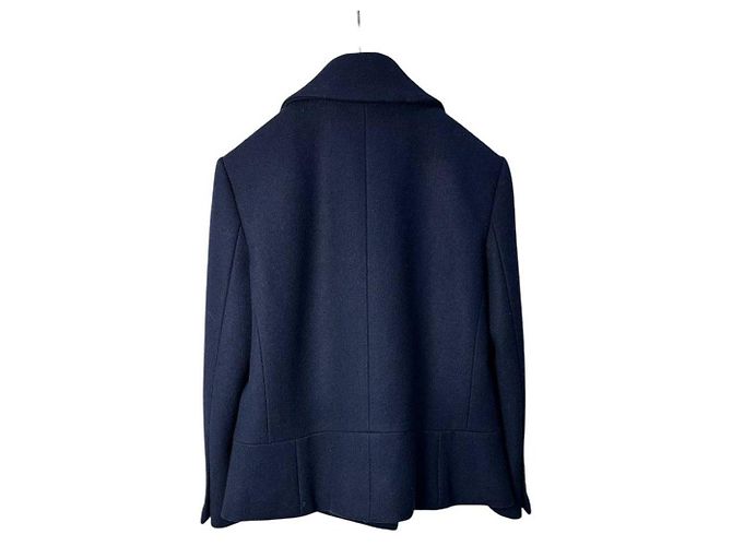 Chanel Navy Blue Wool Double-Breasted Peacoat  Sz.38 - view 3