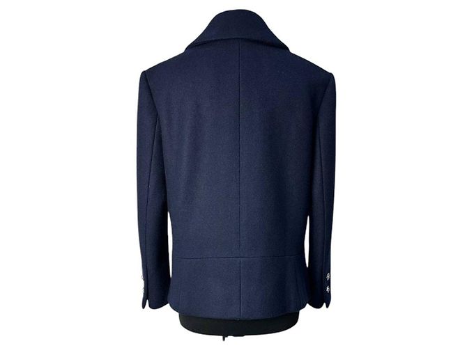 Chanel Navy Blue Wool Double-Breasted Peacoat  Sz.38 - view 5
