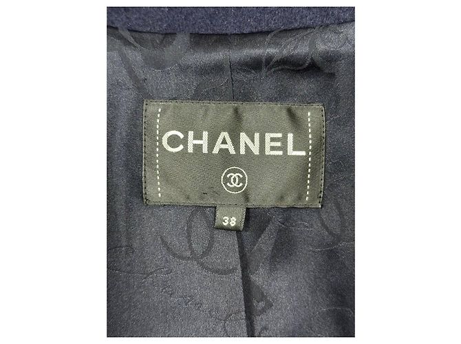 Chanel Navy Blue Wool Double-Breasted Peacoat  Sz.38 - view 6