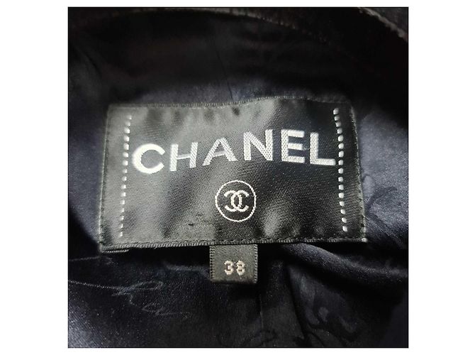 Chanel Navy Blue Wool Double-Breasted Peacoat  Sz.38 - view 8