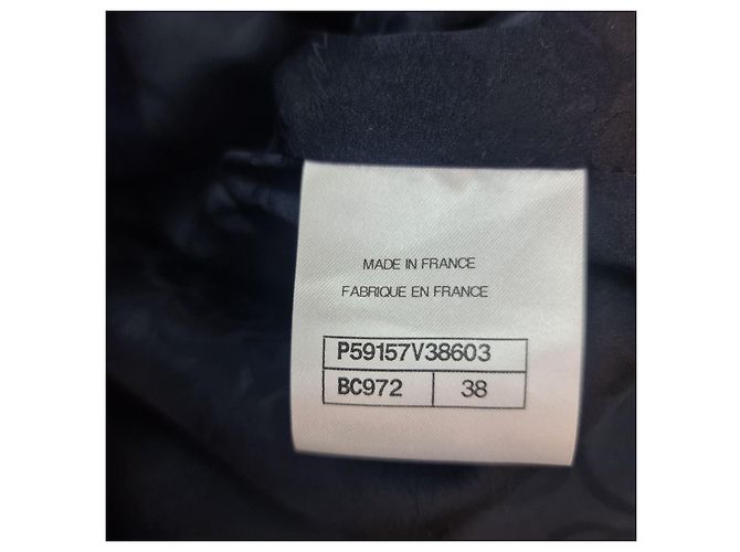 Chanel Navy Blue Wool Double-Breasted Peacoat  Sz.38 - view 9