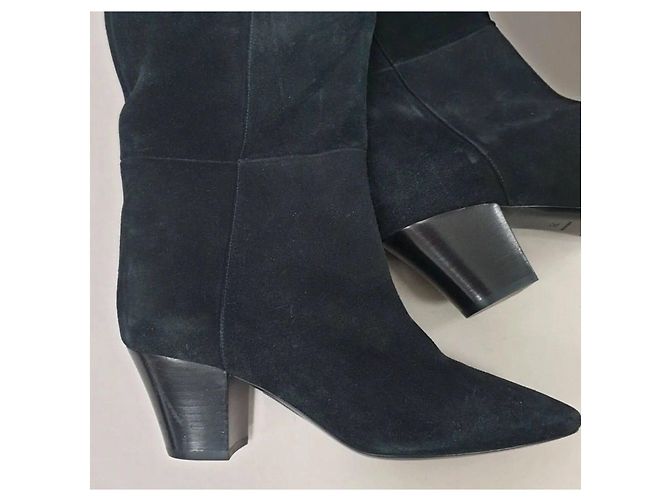Botas de ante negras Saint Laurent Talla 38 - vista 2