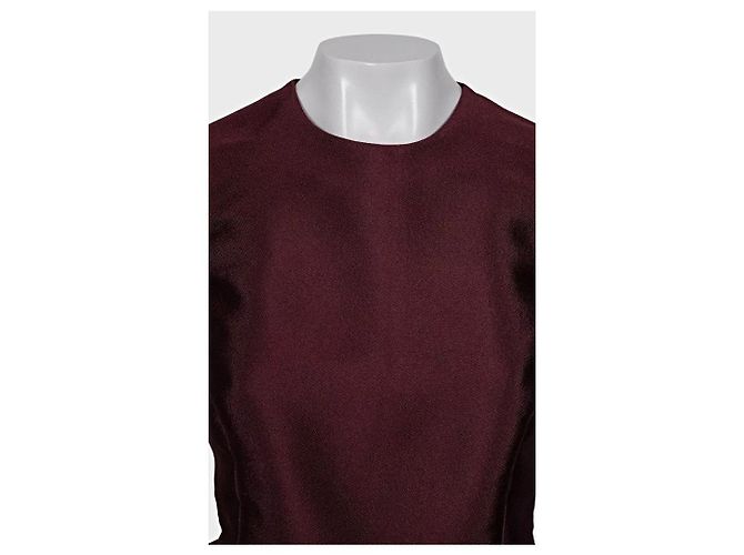 Top peplum de seda burdeos Christian Dior - Talla M / FR38 De segunda mano - vista 4
