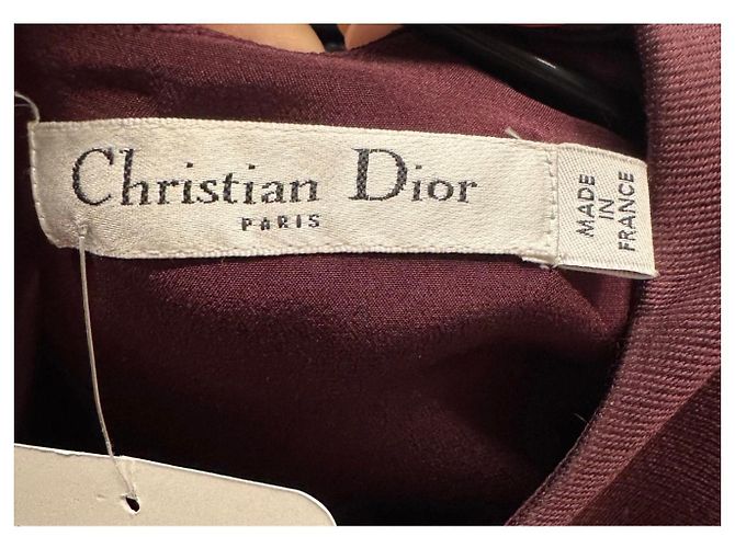 Top peplum de seda burdeos Christian Dior - Talla M / FR38 De segunda mano - vista 5