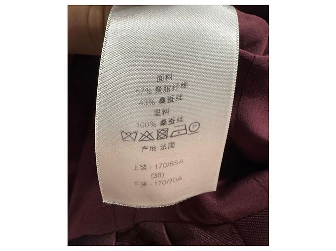 Top peplum de seda burdeos Christian Dior - Talla M / FR38 De segunda mano - vista 6