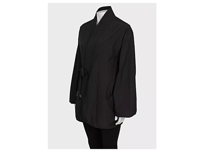 Balenciaga Black Polyamide Oversized Wrap Jacket Coat Sz. 34/XS pre-owned - view 2