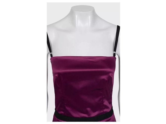 Lila Satin ärmelloses Kleid Dolce & Gabbana Größe 40fr/L gebraucht - Ansicht 2