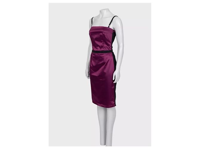Lila Satin ärmelloses Kleid Dolce & Gabbana Größe 40fr/L gebraucht - Ansicht 4