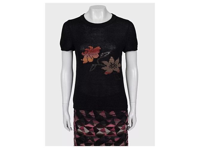 Ensemble top et jupe en tricot géométrique Chanel - Taille 38/M d'occasion - vue 5