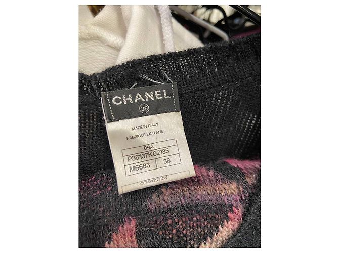 Ensemble top et jupe en tricot géométrique Chanel - Taille 38/M d'occasion - vue 7