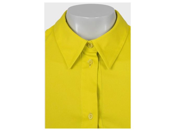 Abito camicia aderente in misto cotone giallo Christian Dior IT 42/M usato - vista 4