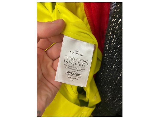 Abito camicia aderente in misto cotone giallo Christian Dior IT 42/M usato - vista 6