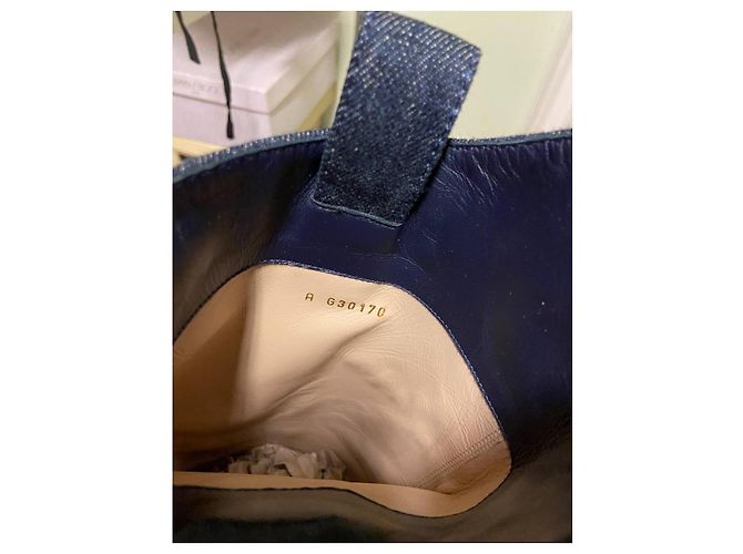 Chanel Denim Logo Boots - Chic Blue Ankle Booties Size 37.5 Pre-owned - view 6