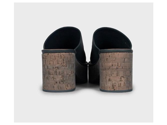Chanel Black Leather Block Heel Clogs Size 38 Pre-owned - view 4