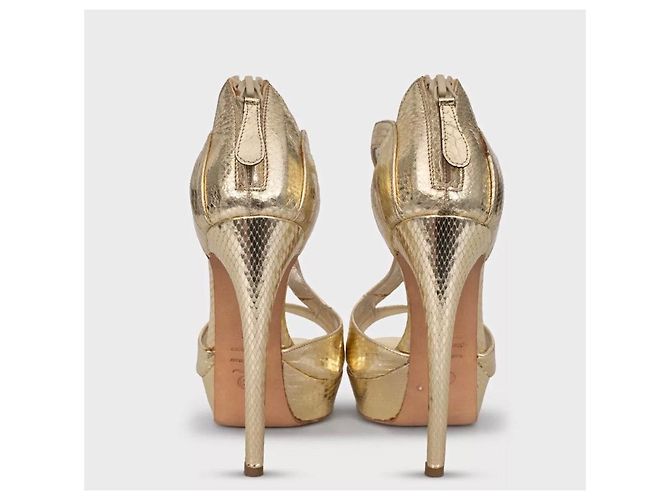 Alexander McQueen Gold Stiletto Sandalen Größe 38 Gebraucht - Ansicht 4
