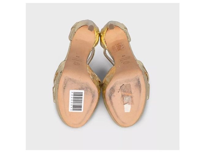 Alexander McQueen Gold Stiletto Sandalen Größe 38 Gebraucht - Ansicht 5